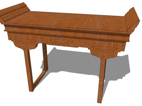 实木案台 案台 端景案台 新中式案台su模型