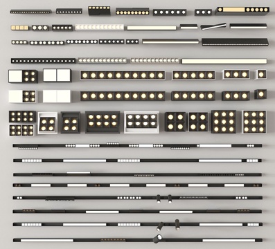 现代筒灯射灯 明装筒灯射灯 线形射灯 轨道式射灯su模型