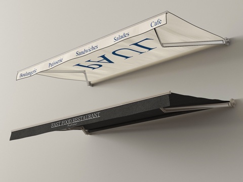 现代遮阳棚 雨棚 伸缩棚su模型