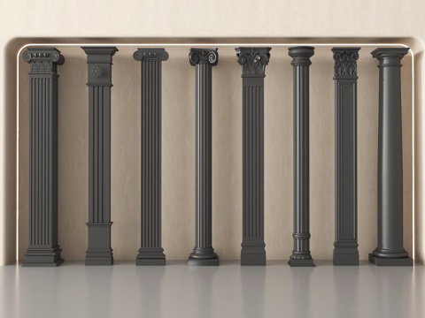 欧式柱子 罗马柱 石柱su模型