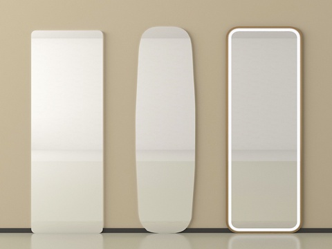 现代镜子 全身镜 落地镜 装饰镜 化妆镜su模型