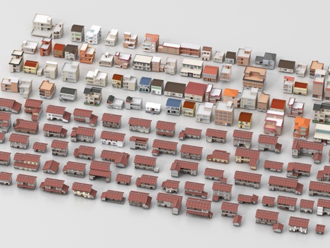 现代乡村民房 农村住宅 乡村配楼 自建房农村建筑 乡村别墅su模型