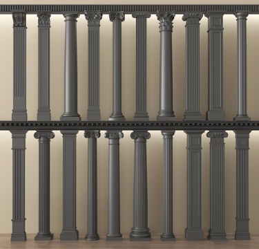 欧式柱子 罗马柱 石柱su模型