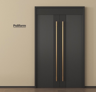 现代双开门 入户双开门 金属双开门su模型