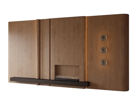 现代沙发背景墙 电视背景墙su模型