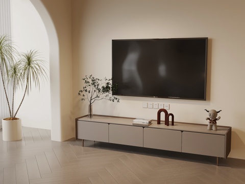 现代简约电视柜su模型