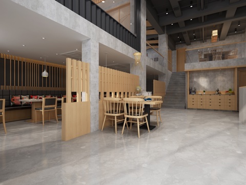  工业风餐饮店 餐厅 工业风 写实 冰箱3d模型 