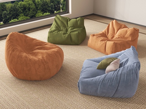 现代懒人沙发 休闲沙发 单人沙发su模型