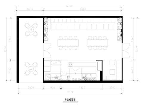 奶茶店平面布置图cad施工图