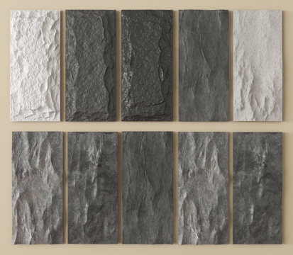 现代大理石 灰色大理石 岩板 灰色石材su模型