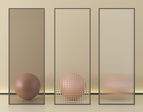 现代玻璃隔断 玻璃屏风隔断 长虹玻璃隔断su模型