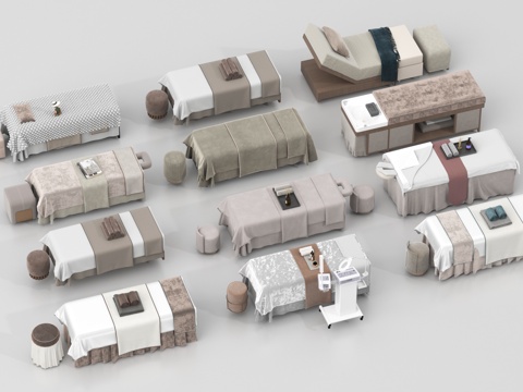  现代按摩床 美容床 SPA床3d模型 