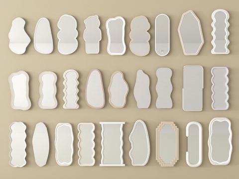 现代镜子 全身镜 落地镜 浴室镜 装饰镜su模型