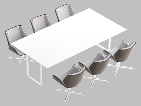 现代小型会议桌su模型