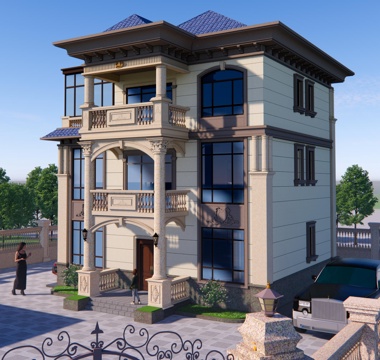 欧式自建别墅su模型