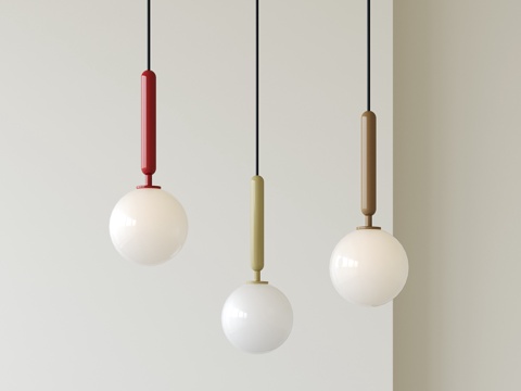 奶油风儿童吊灯su模型