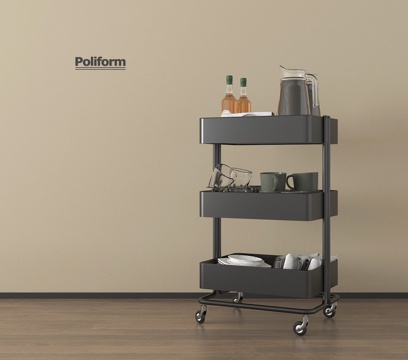 现代小推车 置物架su模型