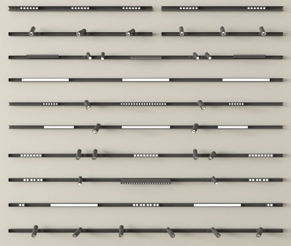 现代筒灯射灯 线形射灯 轨道式射灯su模型