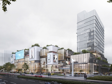 办公楼写字楼建筑 商住外观建筑 综合商业体su模型