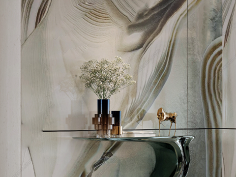 现代轻奢端景柜su模型