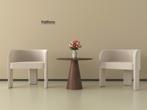 现代休闲桌椅 洽谈桌椅 咖啡桌椅su模型