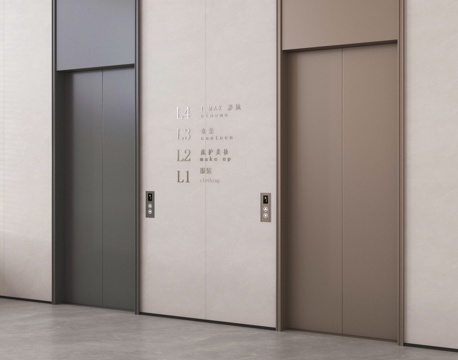 现代电梯间 电梯 升降梯 电梯按键su模型