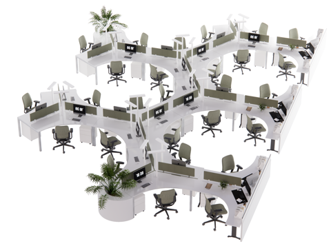 现代办公桌椅su模型