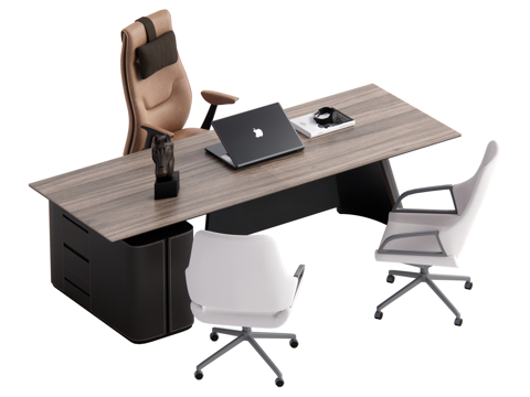 现代办公桌椅 老板桌椅su模型