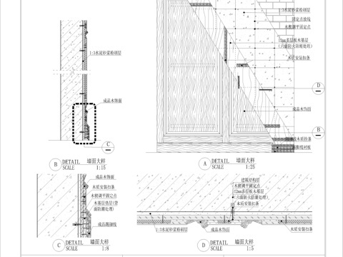 法式木饰面大样2cad施工图