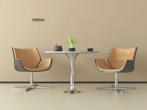 现代休闲桌椅 洽谈桌椅 咖啡桌椅su模型