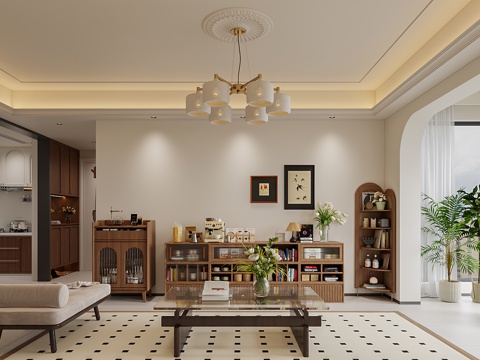  中古客厅3d模型 