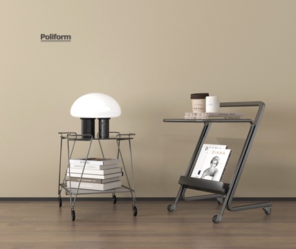 现代小推车 置物架su模型