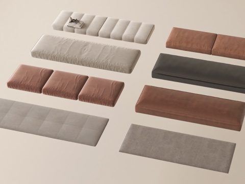 现代坐垫 沙发坐垫 飘窗坐垫su模型