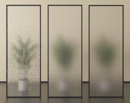 现代玻璃隔断 玻璃屏风隔断 长虹玻璃隔断su模型