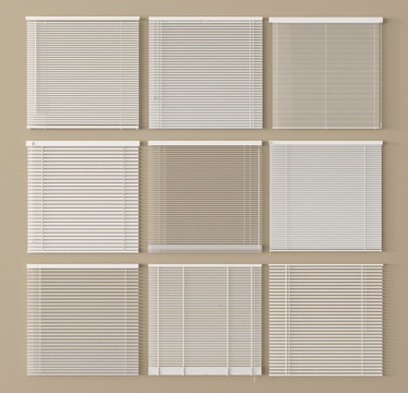 现代窗帘 百叶帘 卷帘su模型