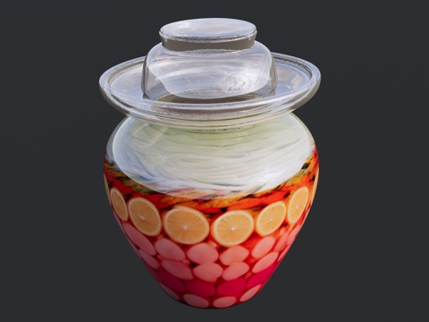 萝卜泡菜玻璃坛子su模型