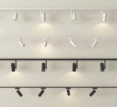 现代筒灯射灯 轨道式射灯su模型