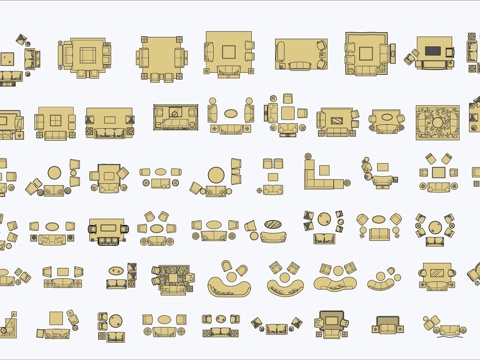 多种沙发CAD图块cad施工图