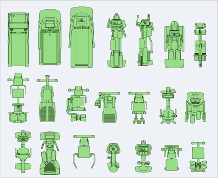 健身设备CAD图块cad施工图