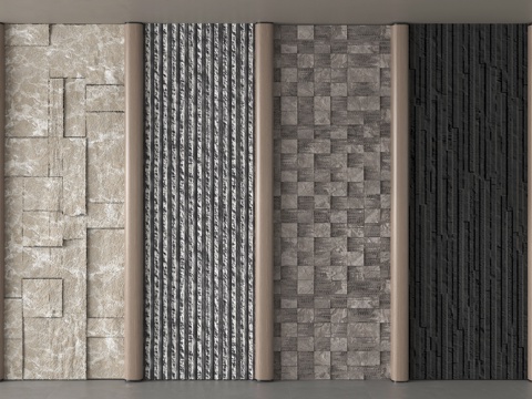 现代石材 石材背景墙 毛石墙 岩石墙 文化石 护墙板su模型