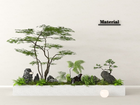绿植花箱 植物组合 盆栽 景观小品 植物堆 花池花坛su模型