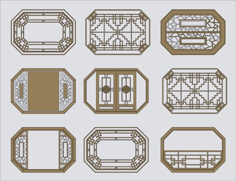 多边形窗花CAD图块cad施工图