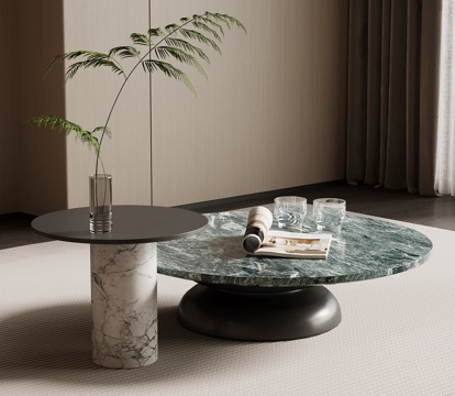 现代意式茶几 大理石茶几su模型