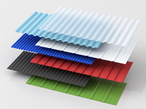 现代彩钢瓦 铁皮瓦 铁板瓦 围墙彩钢板 压型瓦 瓦 泡沫板su模型