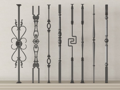 法式围栏护栏 栏杆 立柱su模型