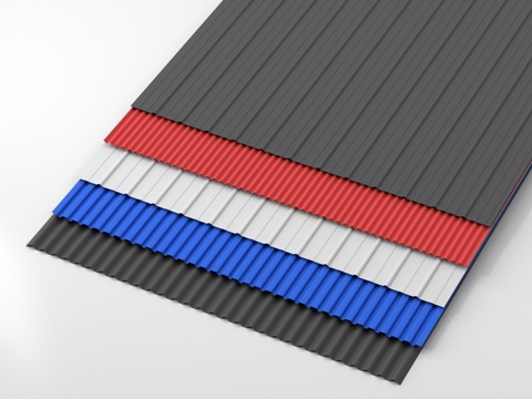 现代彩钢瓦 铁皮瓦 铁板瓦 围墙彩钢板 压型瓦 瓦 泡沫板su模型
