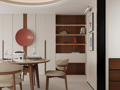  现代无主灯餐厅3d模型 