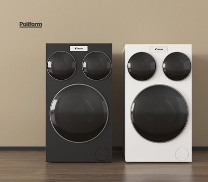 现代洗衣机 滚筒洗衣机su模型