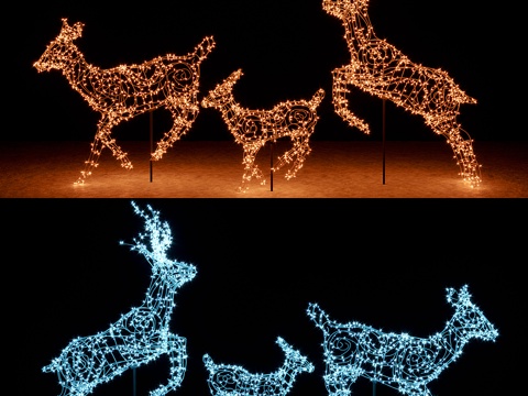  现代金属小鹿装饰灯3d模型 