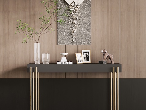 现代意式端景台 墙饰su模型